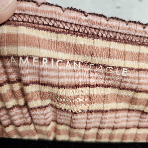American Eagle Outfitters Pink Ribbed Crop T-Shirt - Picture 5 of 9